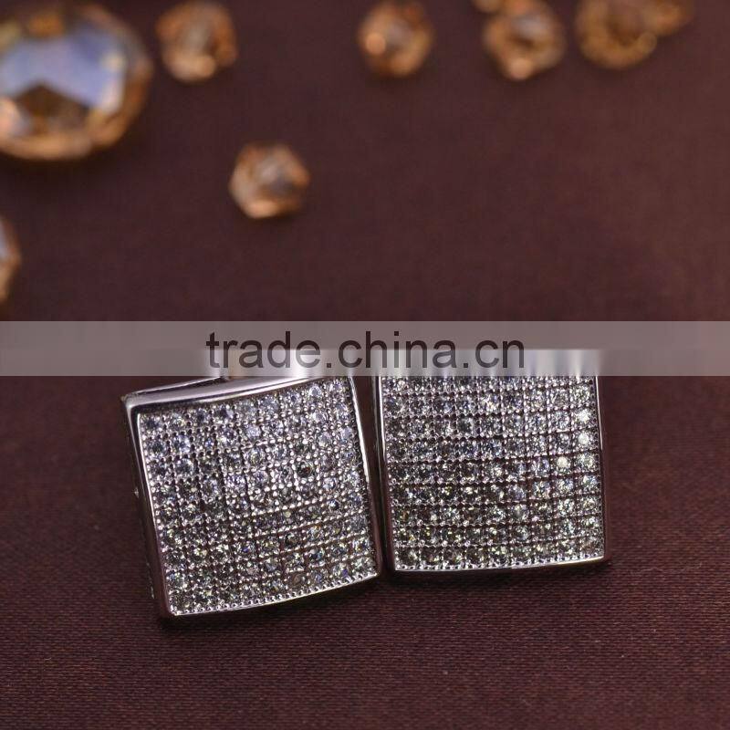 silver men earring with screw back