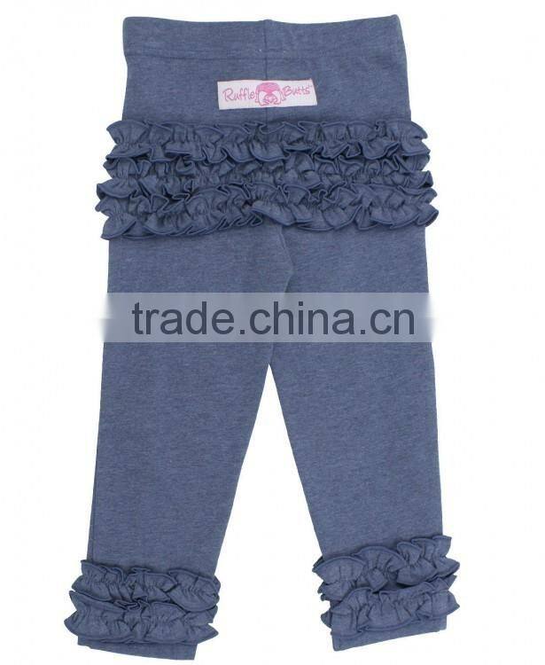 2017 New arrival custom children's clothing cotton clothes wholesale icing pants boutique ruffle baby girl pants