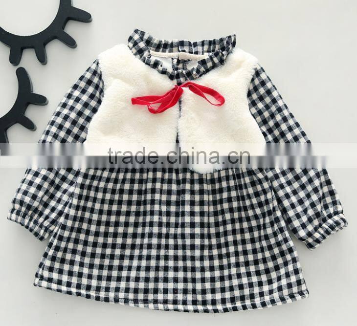 2016 Hot children baby dress stripes baby winter dress picture