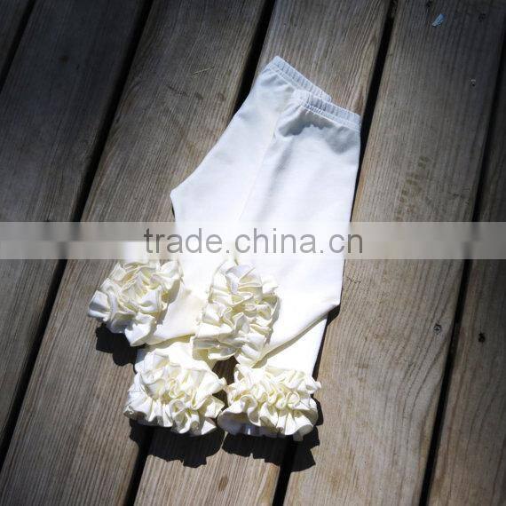 Ruffle Baby Girls Cotton Stripe Pants Kids Leggings Plain Ruffle Pants