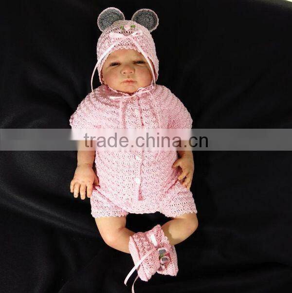 Flower Ribbon Hat with Ear Handmade Crochet Baby Pattern Clothes