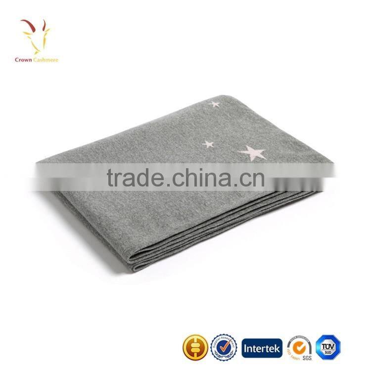 Baby Cashmere Knitted Blanket,Star Design Intarsia Blanket