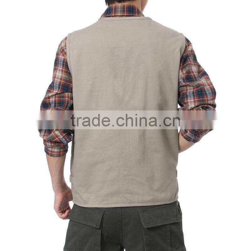 2015 Wholesale Portable Spring Man's Multi Pocket Vest