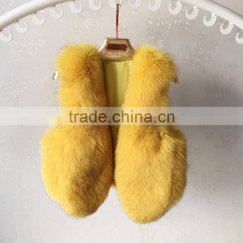 2016 full genuine leather real fox fur coat female short design fox fur vest slim waistcoat women fur