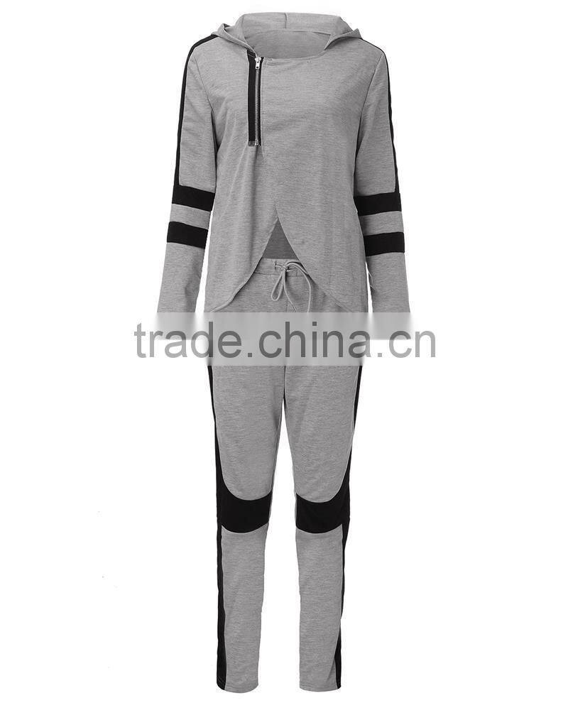 Womens Tracksuit Set 2016 Lady O Neck Long Sleeve Sweatshirt Tops Pants Suit Casual 2 piece Set women sweat suits sweatsuit