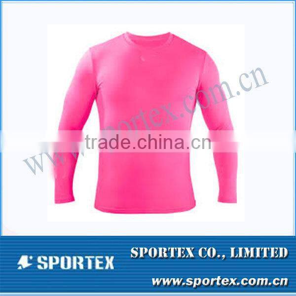 2015 new design flatlock mens compression t shirt