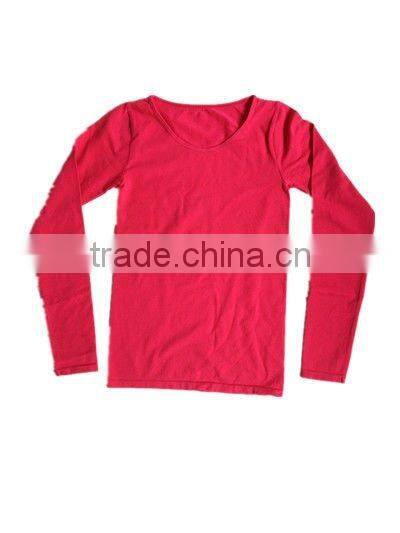 long sleeve cotton seamless underwear t-shirt