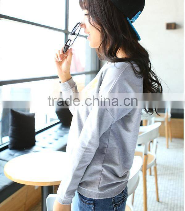 Spring new design european style vogue owl printed crewneck sweatshirt,women wear sweatshirt