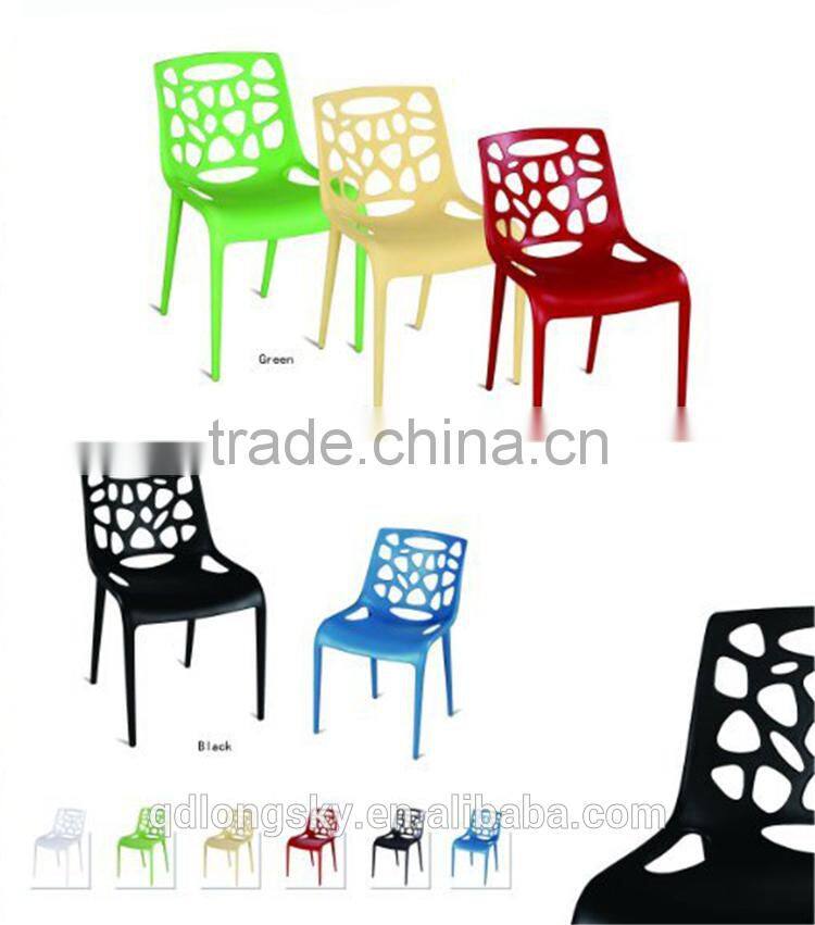 LS-4020A Hot sale modern designer outdoor stackable pp plastic dining chair price