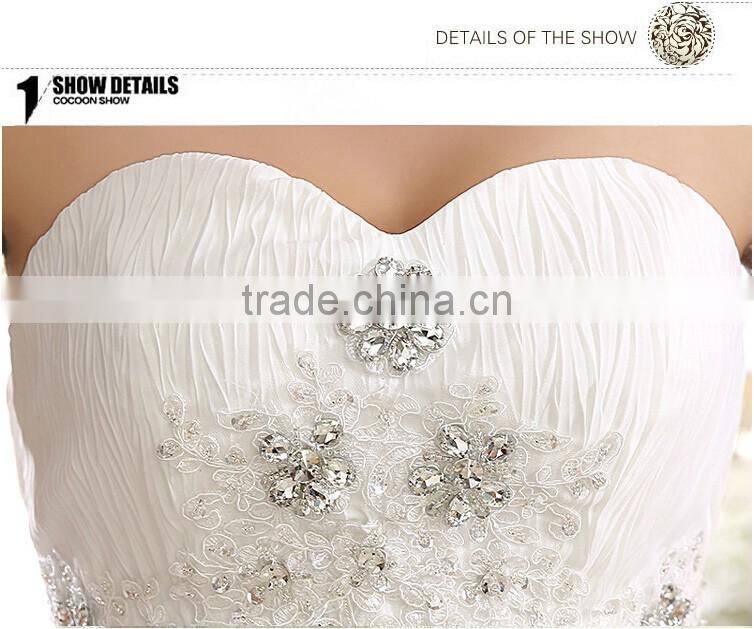 Wholesale price fishtail wedding dress with appliques designs