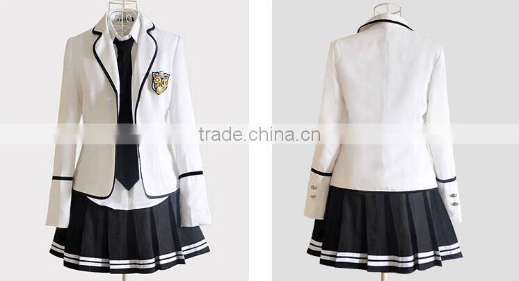 Juqian 2016 wholesale custom colours school skirt suits korean high school uniforms sets