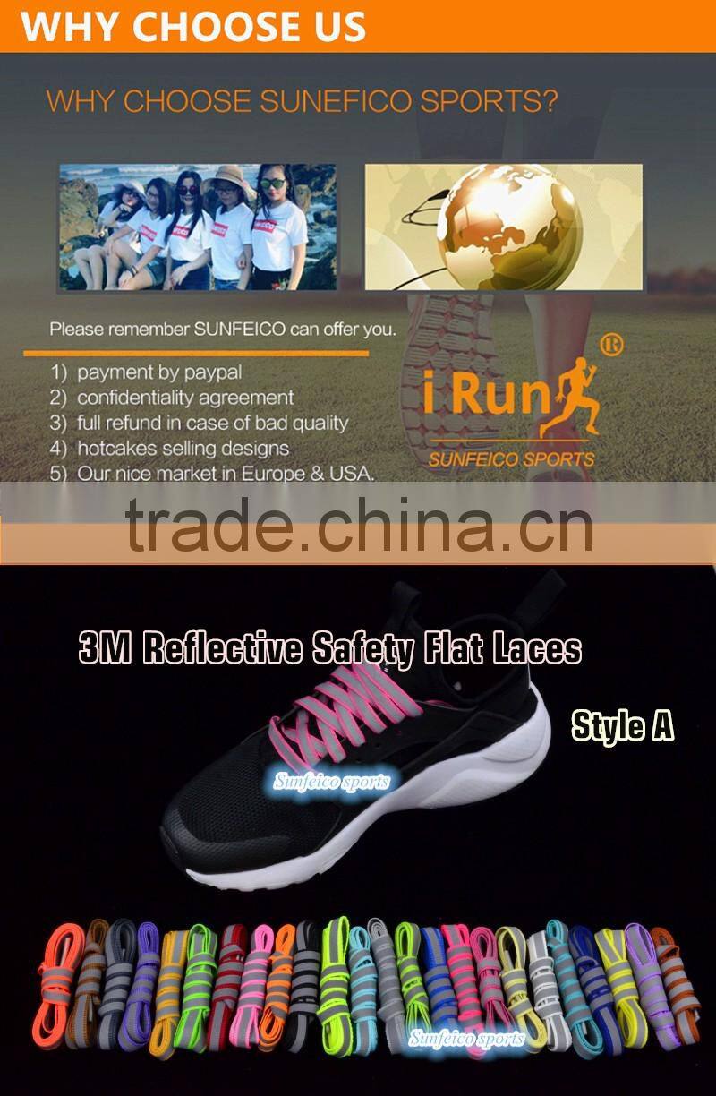 High Visibility Shoestrings - Bright Flat Shoelaces for Sport Sneakers Skates Boots Trekking Basketball Shoes and More