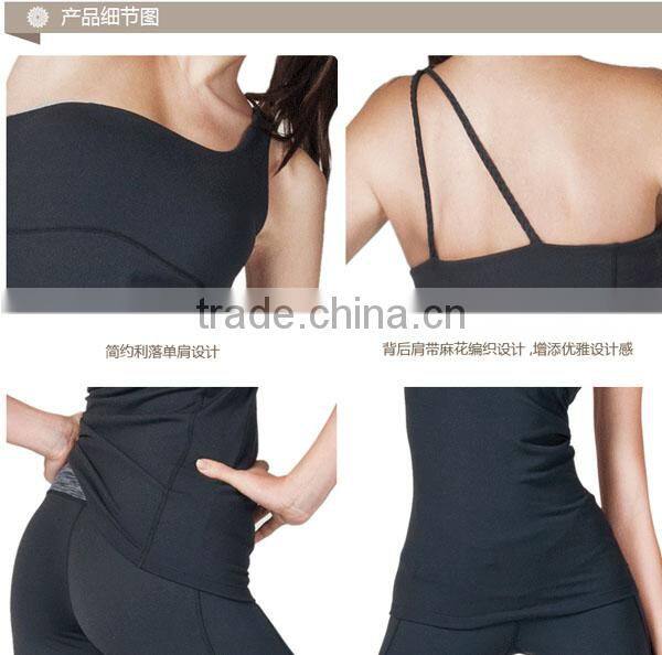Women One Shoulder Yoga Tank Top
