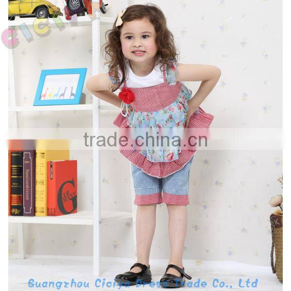 New design for 2014 summer 3pcs fashion girl dress set