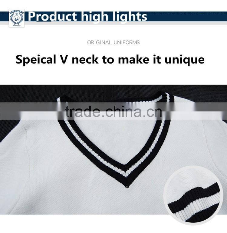 100% cotton knitted school uniform /sweater , best sweater designs for kids