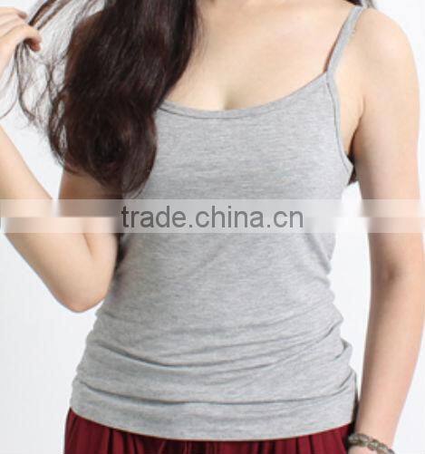 Loose Fit Soft Short Type Fancy Tank Top Vest for Woman