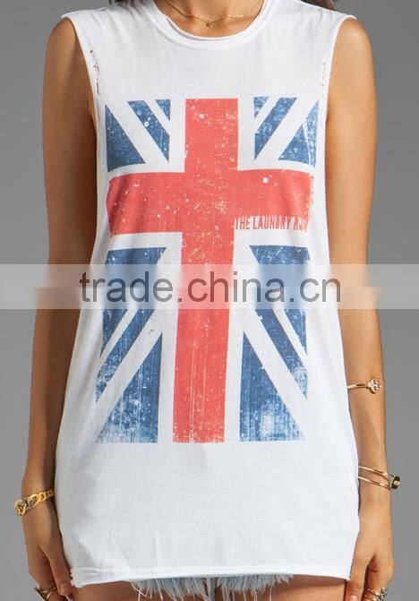 ladies white polyester tank top