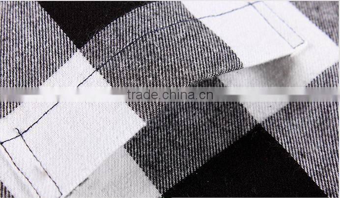 2016 new long sleeve shirt models european plaid man shirt