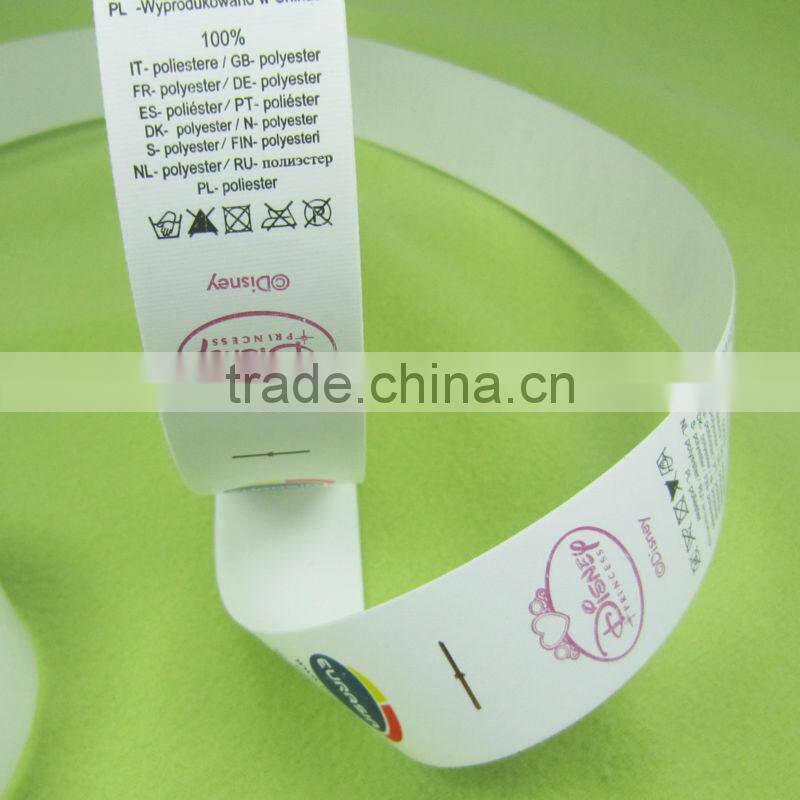wholesale polyester satin garment care label