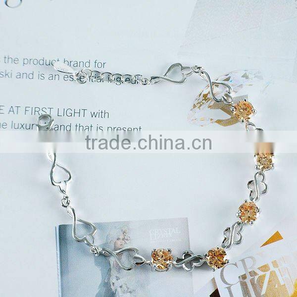 heart 925 silver bracelet with CZ stone M3002