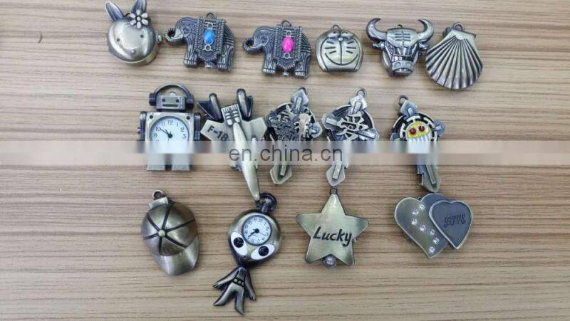 Retro Antique Vintage Cheap Owl Elephant Animal Pendant Necklace Watch