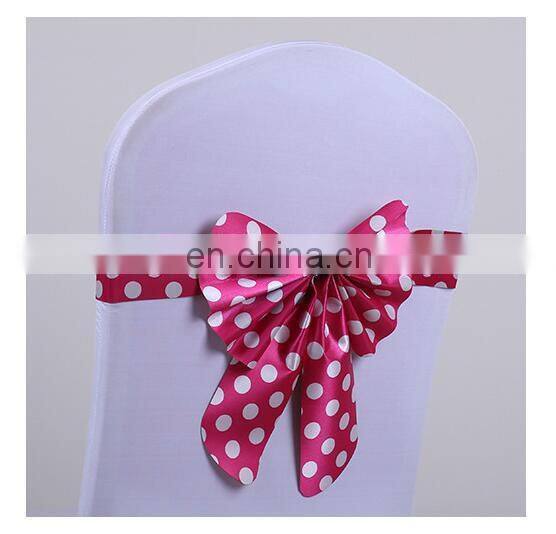 Plain Wholesale Banquet Polka Dot Chair Sash