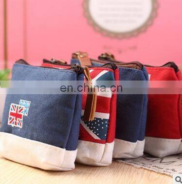 Unisex Cheapest Canvas Cartoon England Style Retro Small Coin Change Purse Lady Mini Coin Wallet Key Car Pouch Little Money Bag