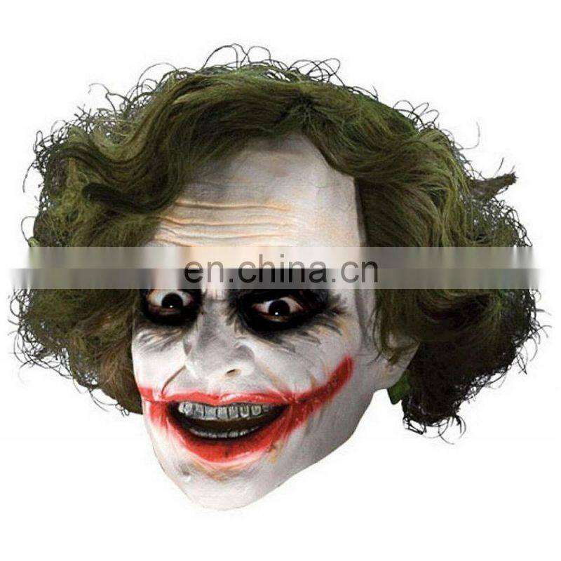 Realistic Joker Mask with Hair Child Boys Dark Knight Halloween Costume Accessory