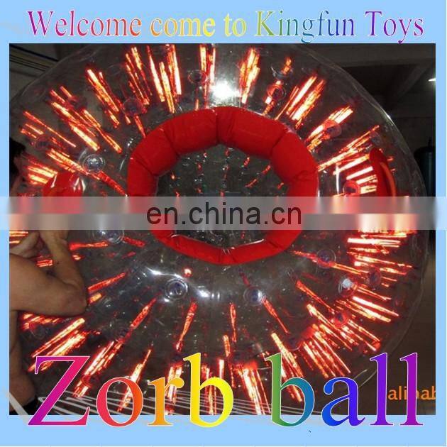 Flash light pvc/tpu body zorb ball for party/event