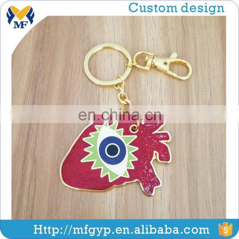 High quality custom logo rotating soccer keychain