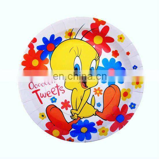 Popular 7" round cheap paper plates for dinner tableware