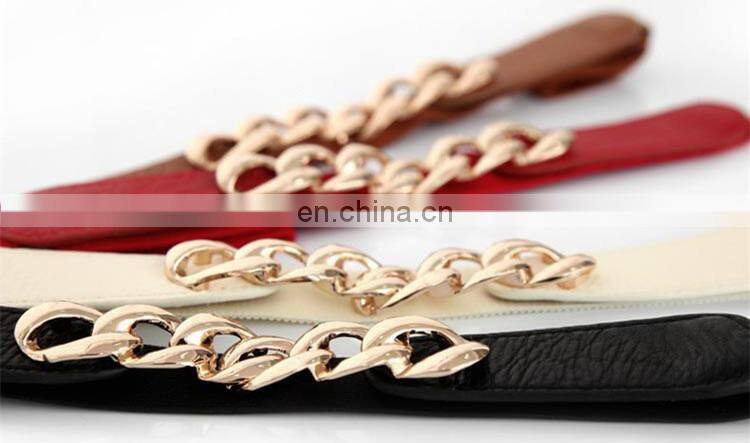 BT0639 Fashion Candy Color PU Leather Alloy Buckle Graceful Women Belt for Dress Cheap Dress Belts