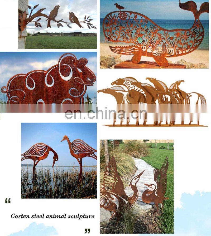 Garden Art Realistic Rose Corten Steel Sculpture