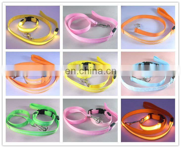 Wholesale Factory Manufacturer Retractable Led Pet Dog Leash and Collar Set With Led Light