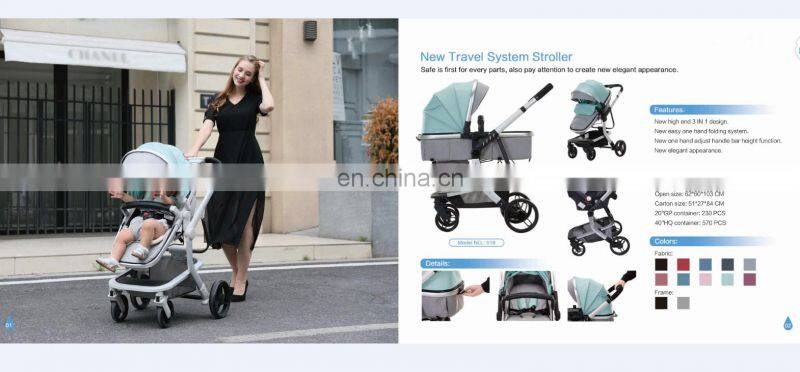 CE certificate leather baby stroller 3 in 1/china sgs and ce baby stroller/baby stroller cheap