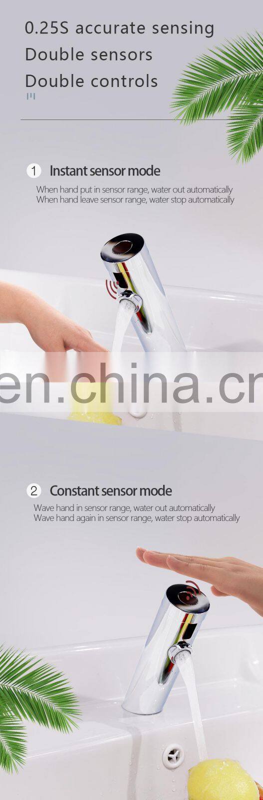 touchless bathroom hand wash led basin water tap automatic sensor faucet