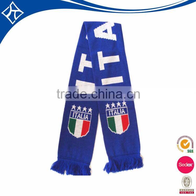 2016 new style 100% polyester stretch knit scarf fan