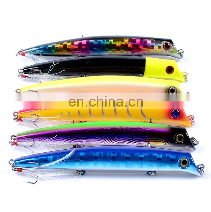 6 colors 12.8cm 15.4g bionic bait plastic hard bait hot selling fishing gear wholesale Topwater Fishing Popper