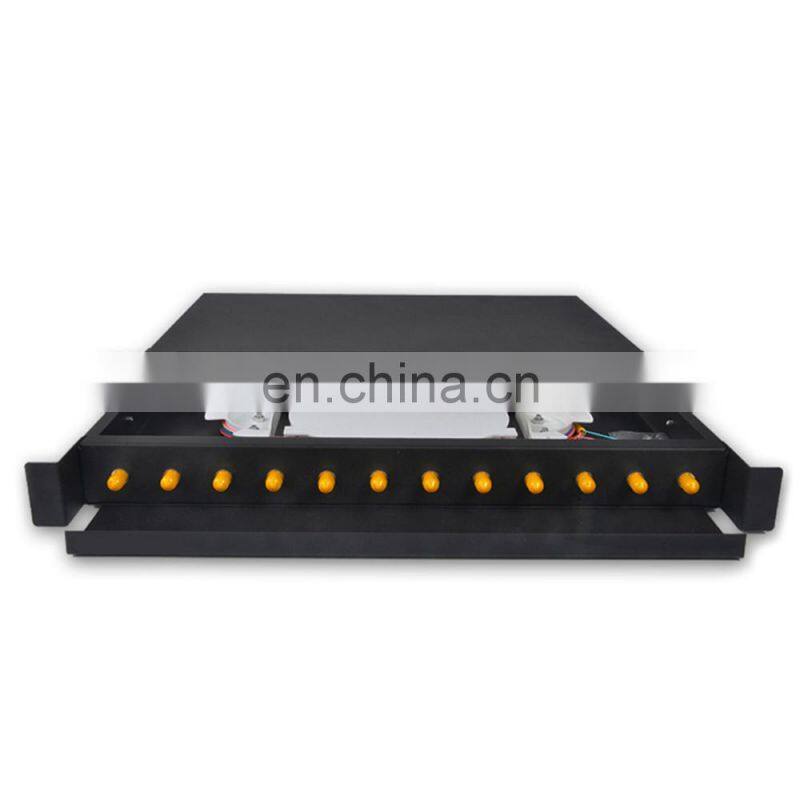MT-1006-SC High Quality 19" Network Cabinet Mount Type SPCC 1U Fully Loaded 12 24 Core ODF With SC A/PC Adaptor And Pigtails