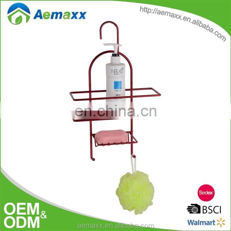 Plastic shampoo holder wall mounted shower shelf