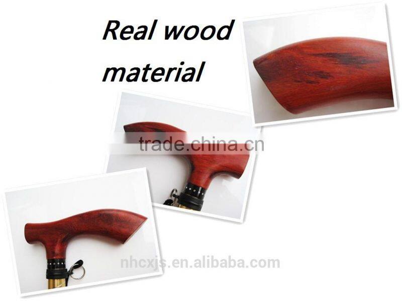 2-section adjustment ,aluminum alloy,real wooden handle, walking cane, walking stick, crutch