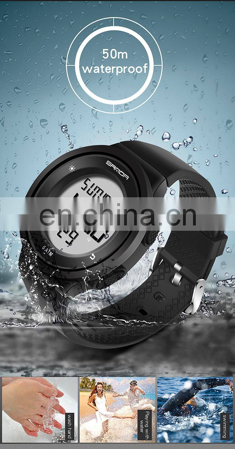 Sanda 2001 Cool Electronic Watches for Ladies Men LED Luminous Waterproof Functional Sport Digital Watch