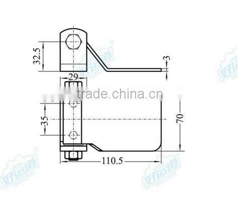 01140 Steel zinc plated 110.5mm door hinge truck body