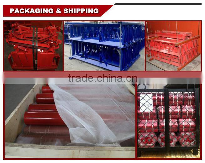 self aligning conveyor roller frame for cement screw conveyor