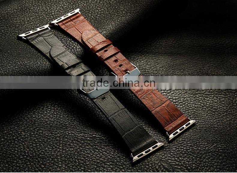 Wholesale Men Luxury Genuine Crocodile Skin Leather Watch Belt Band for Apple IWatch