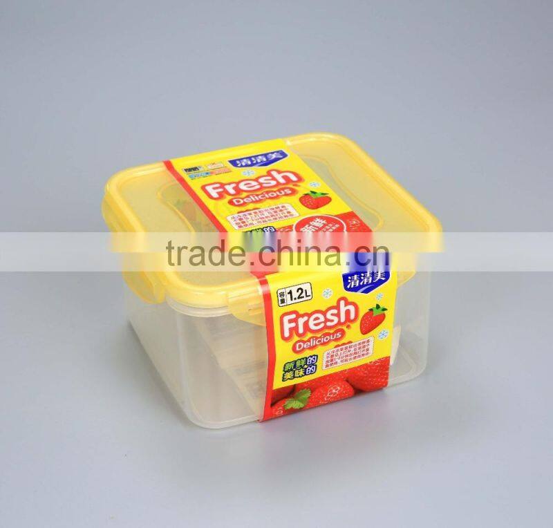Hot Selling airtight Square Plastic Microwave Lunch Box with cutlery
