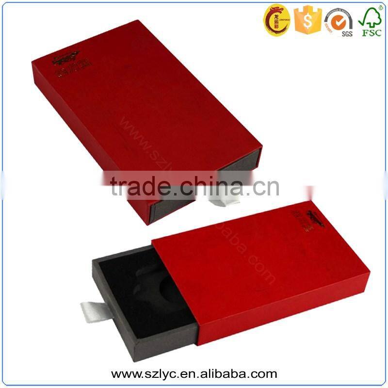 Good touching velvet paper cardboard drawer box with eav foam