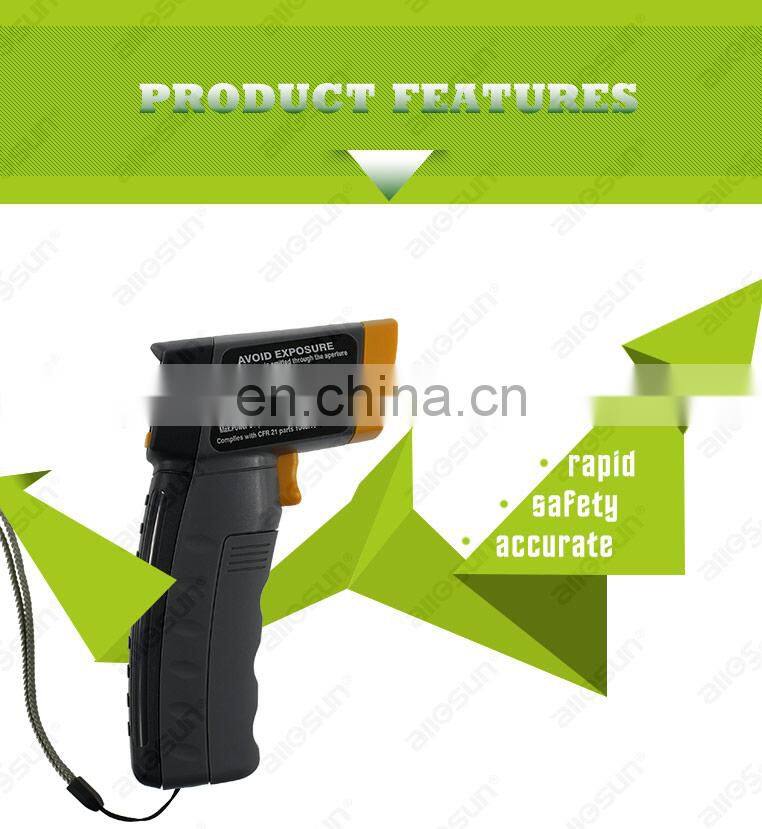 Allosun EM520A Non-Contact Laser Digital LCD IR Infrared Digital C/F Selection Surface Temperature Tester for industry