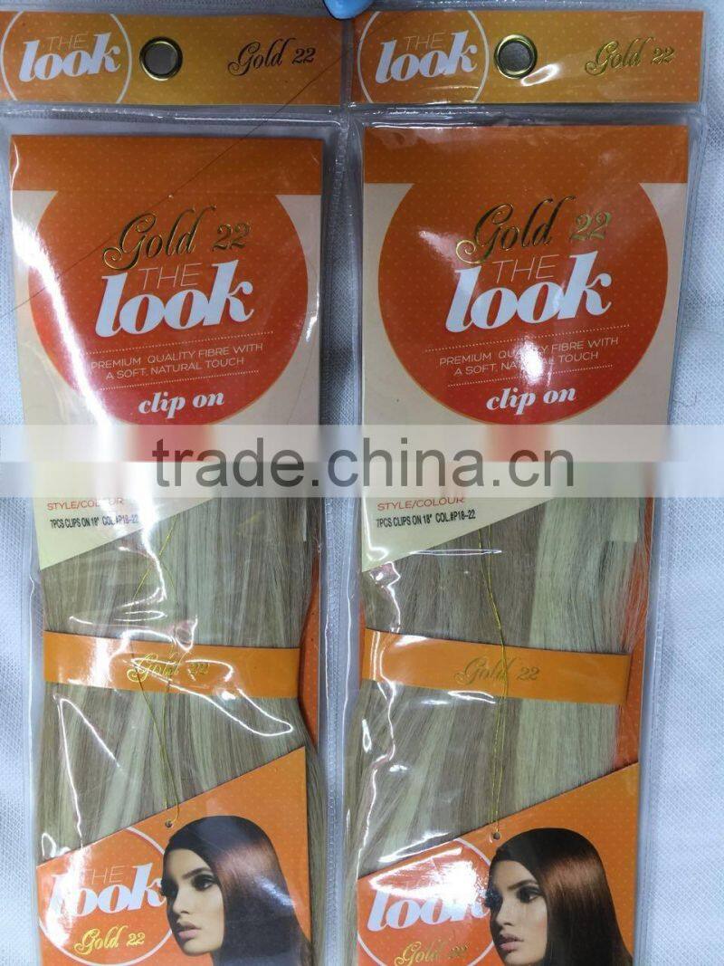 The Look Gold 22 Synthetic hair weave with clips,7pcs clips on 18" weave,17clips/100g/pcs ,color P18-22