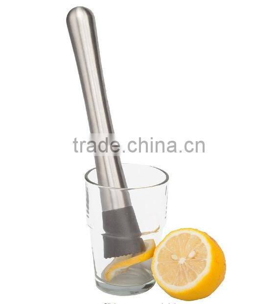 430 stainless steel bar&ice&drink & cocktail muddler with Stainless Steel Straws
